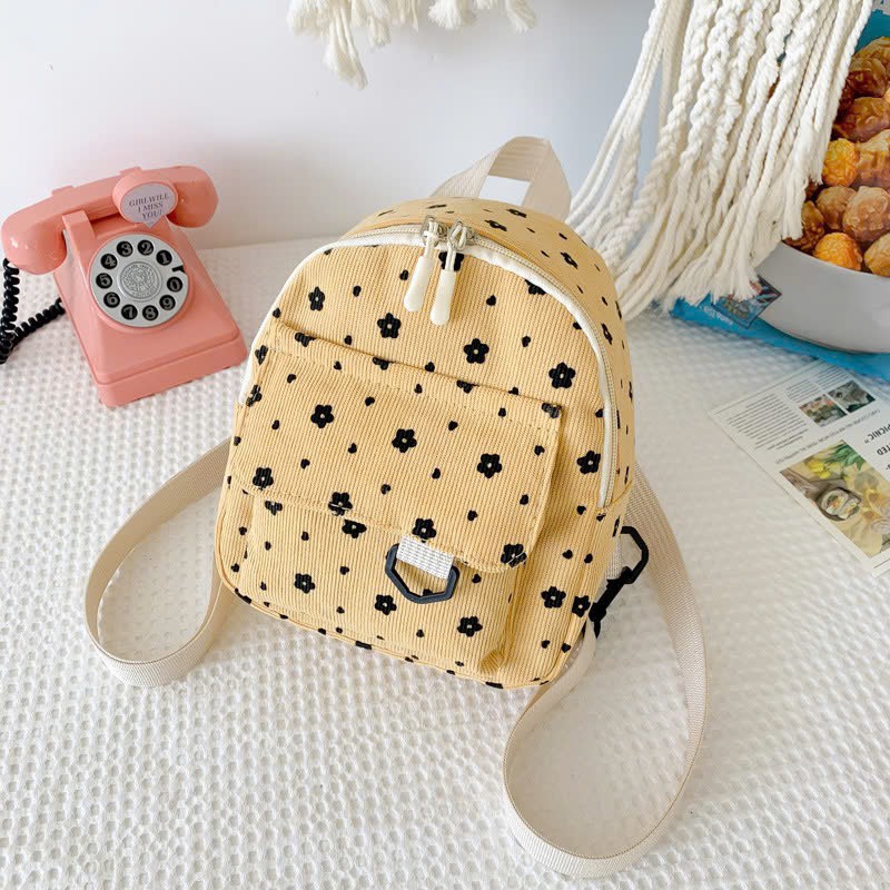 Balo vải nhung họa tiết hoa nhí 19*22*8cm