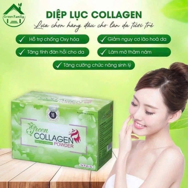 Tảo diệp lục Green Collagen 30gói x 3gr