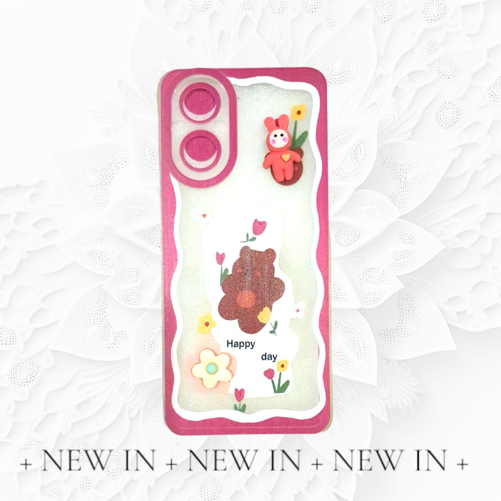 Ốp Lưng Điện Thoại HAAPY DAY Gấu, Thỏ Lạc Giữa Rừng Hoa Siêu Hot