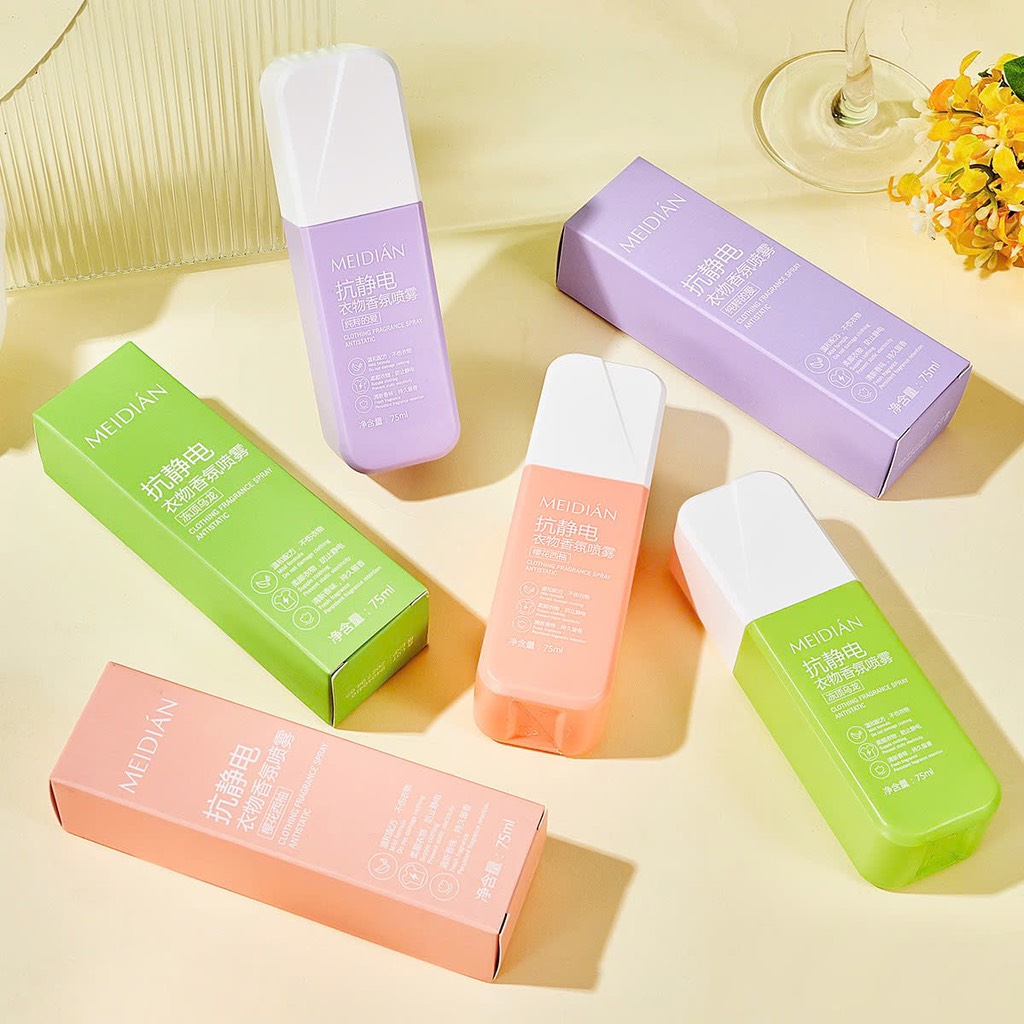 Xịt thơm quần áo khử mùi, kháng khuẩn lâu dài Meidian 75ml