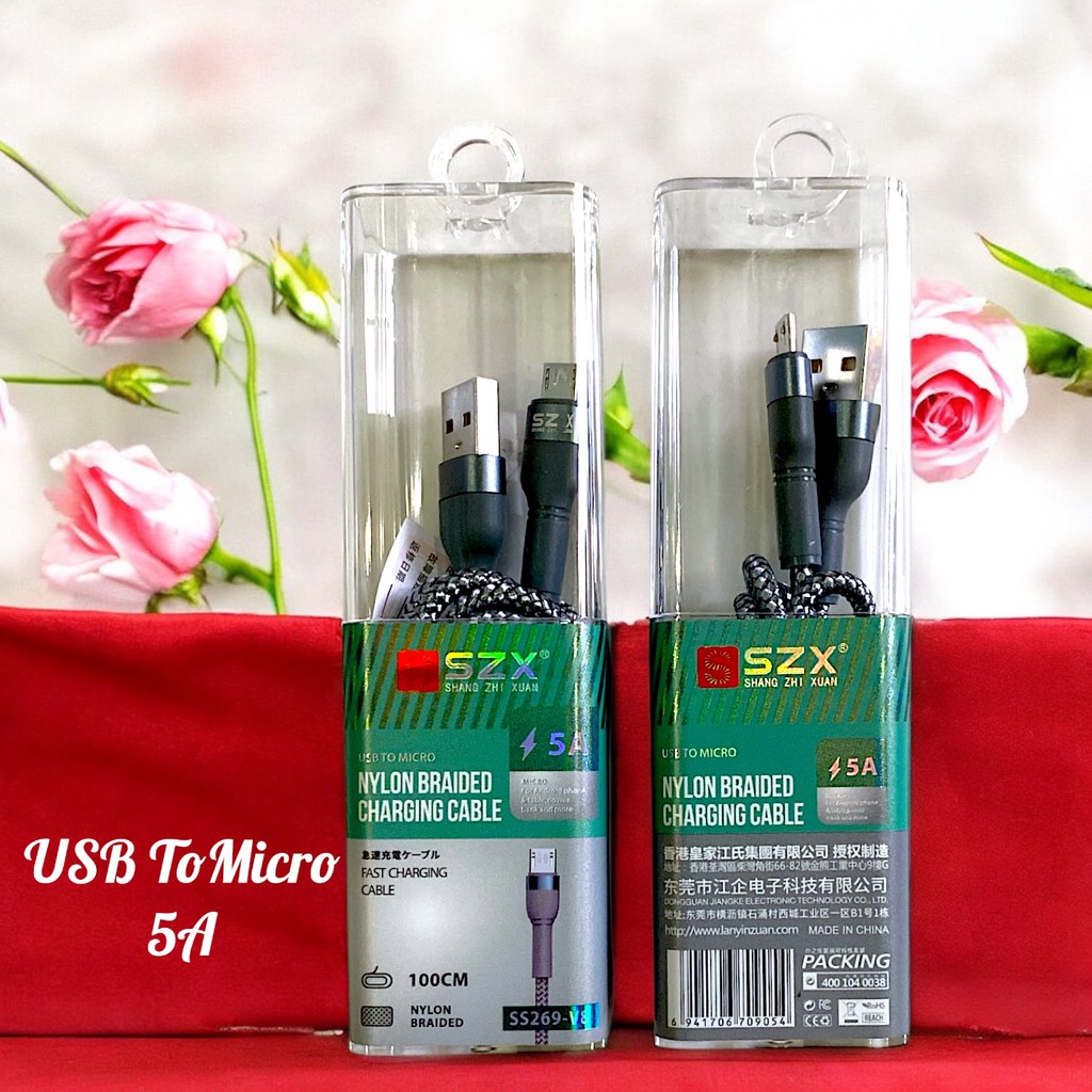 Cáp sạc nhanh SZX có hộp nhựa trong suốt