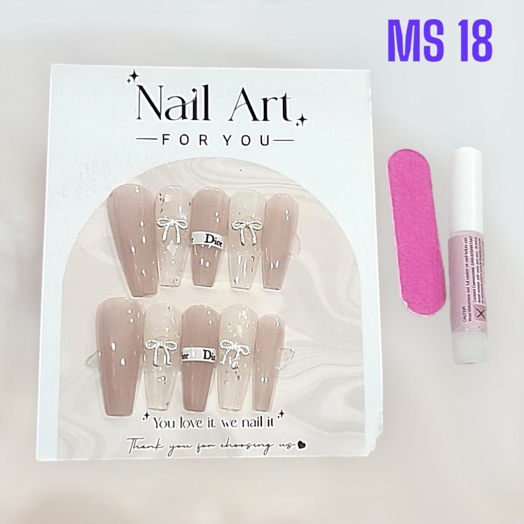 Bộ 10 m.óng ta.y gi.ả nhọn mẫu mới kèm keo dán