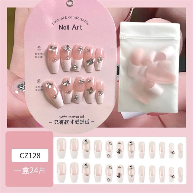 Set 24 móng đính đá kiểu keo