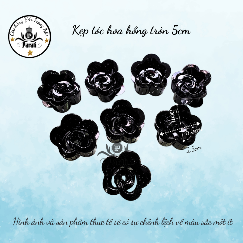 T5.Kẹp tóc hoa hồng tròn 5cm