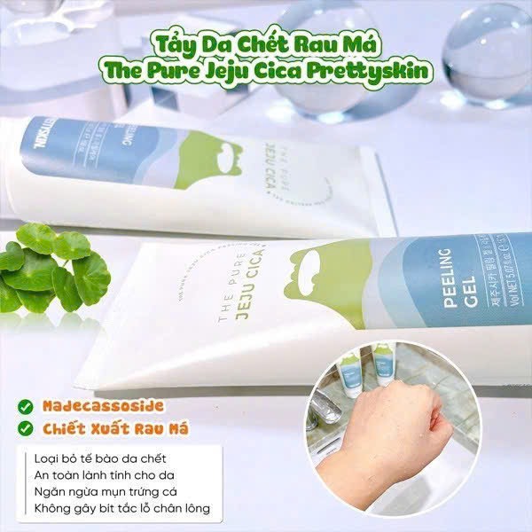 Gel tẩy da chết rau má PrettySkin The Purre Jeju Cica Peeling Gel 150ml