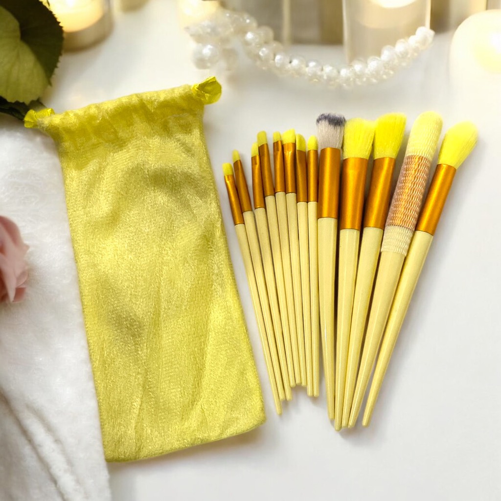 T9. Set Fix Cọ Trang Điểm 13 Cây Đựng Trong Tui Vải Nhung
