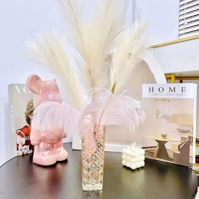 S3. Bình/lọ hoa thủy tinh vuông vàng 15,5cm