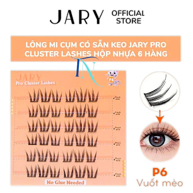 14.7-14.6.Hộp mi giả Jary Pro Cluster Lashes 6 hàng (có sẵn keo)