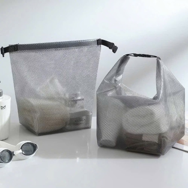 Túi lưới, túi mỹ phẩm chống thấm du lịch có khóa cài cầm tay mẫu mới