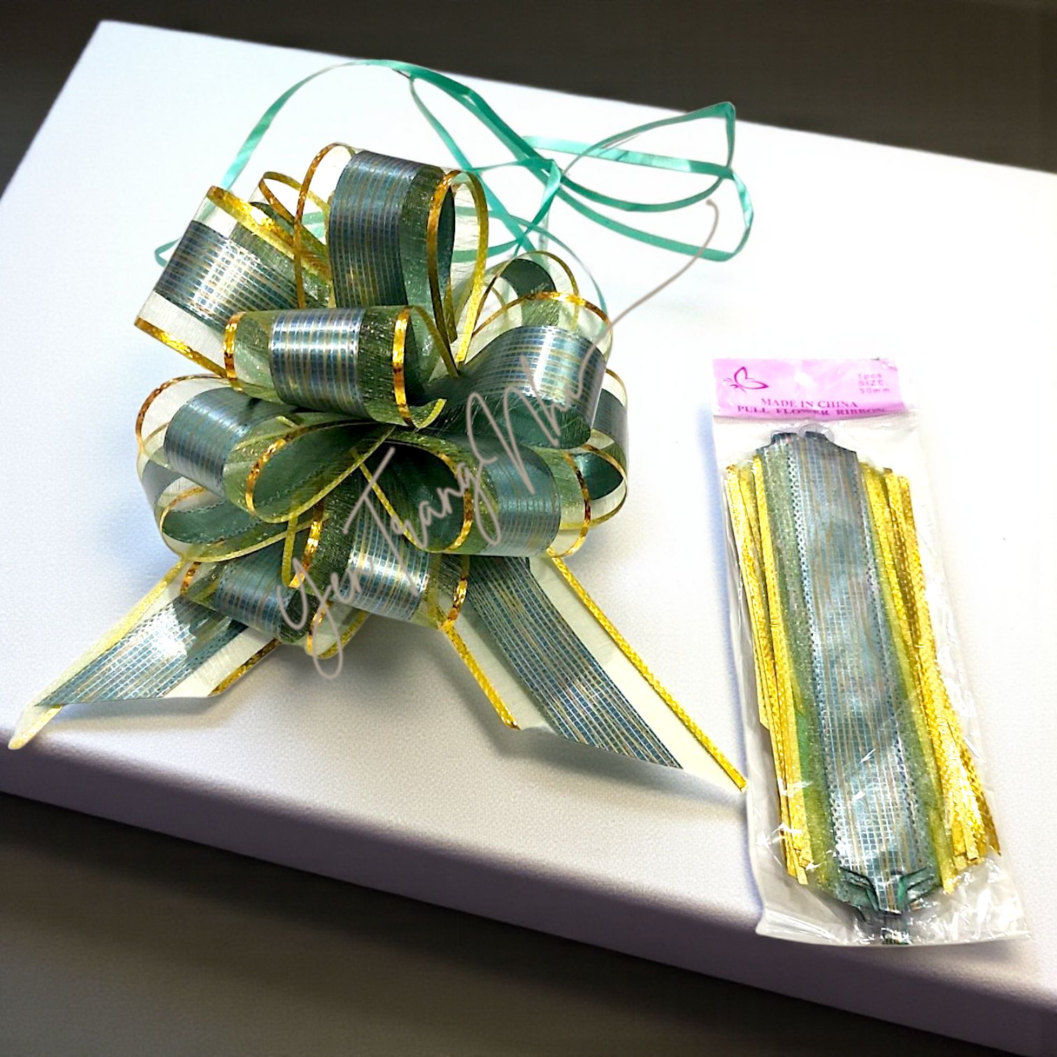 Nơ Rút Hình Bông Hoa Cẩm Tú Cầu 17x5cm (đường kính bông hoa 15-17cm)