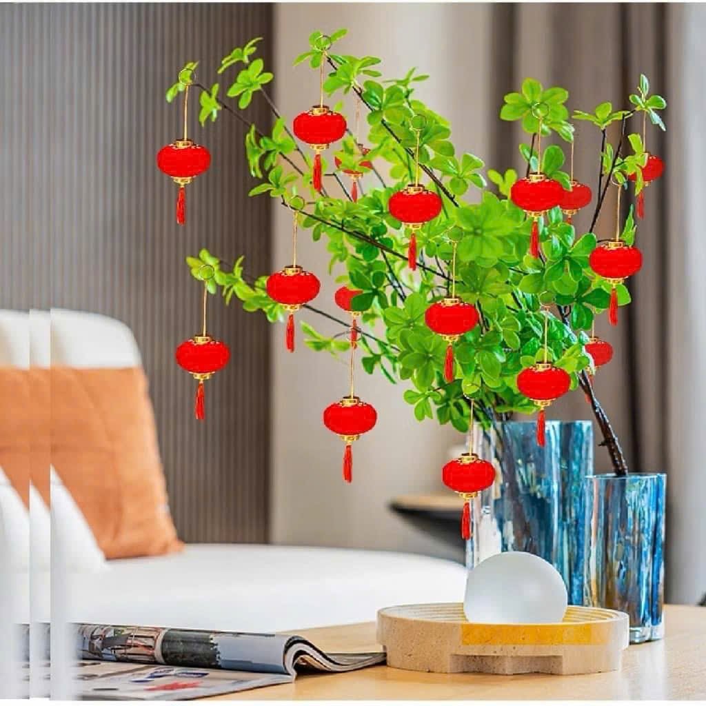 Lồng đèn nhung đỏ 6cm số 5