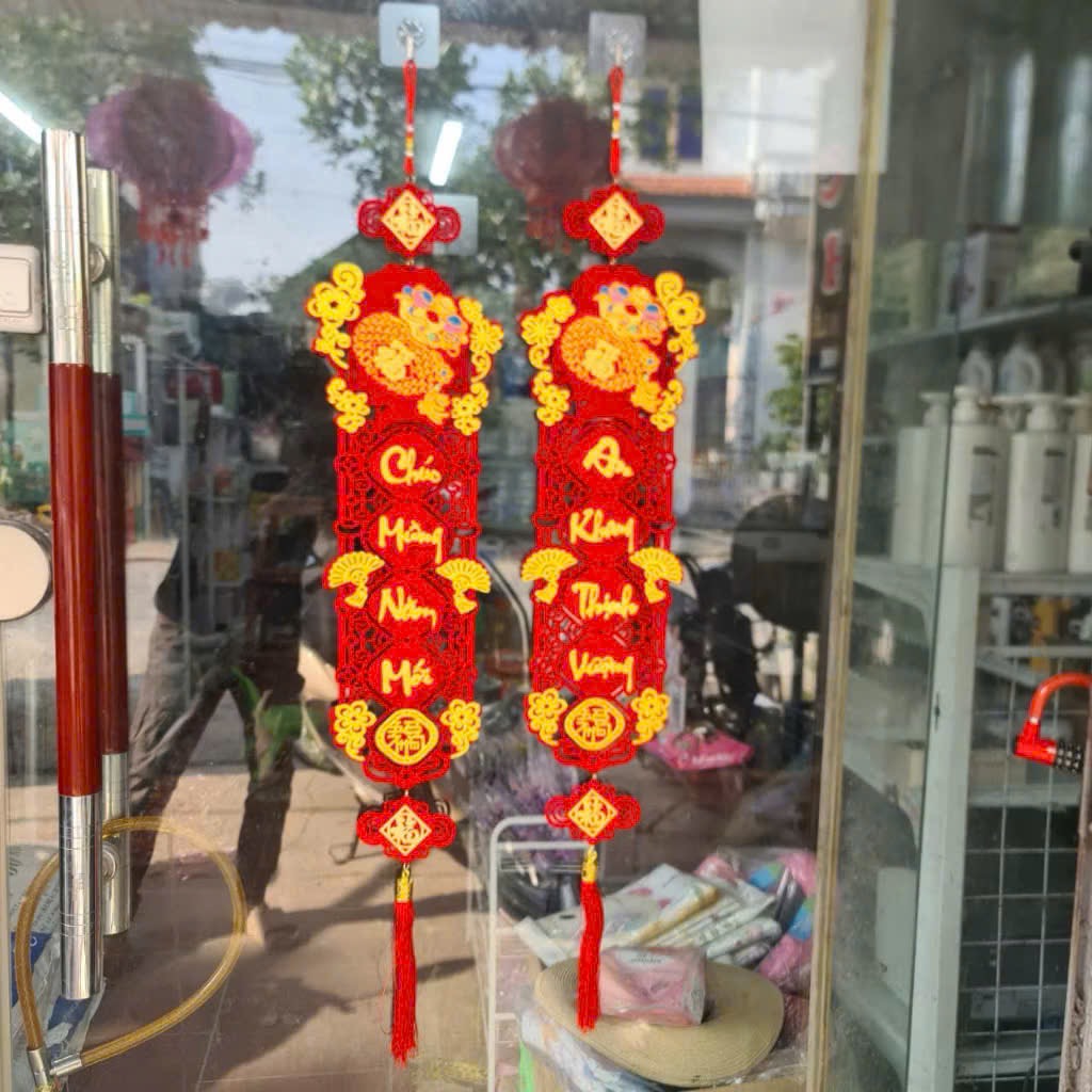 Bịch 2 Câu Đối T.ú.i T.i.ề.n Nhung Đỏ