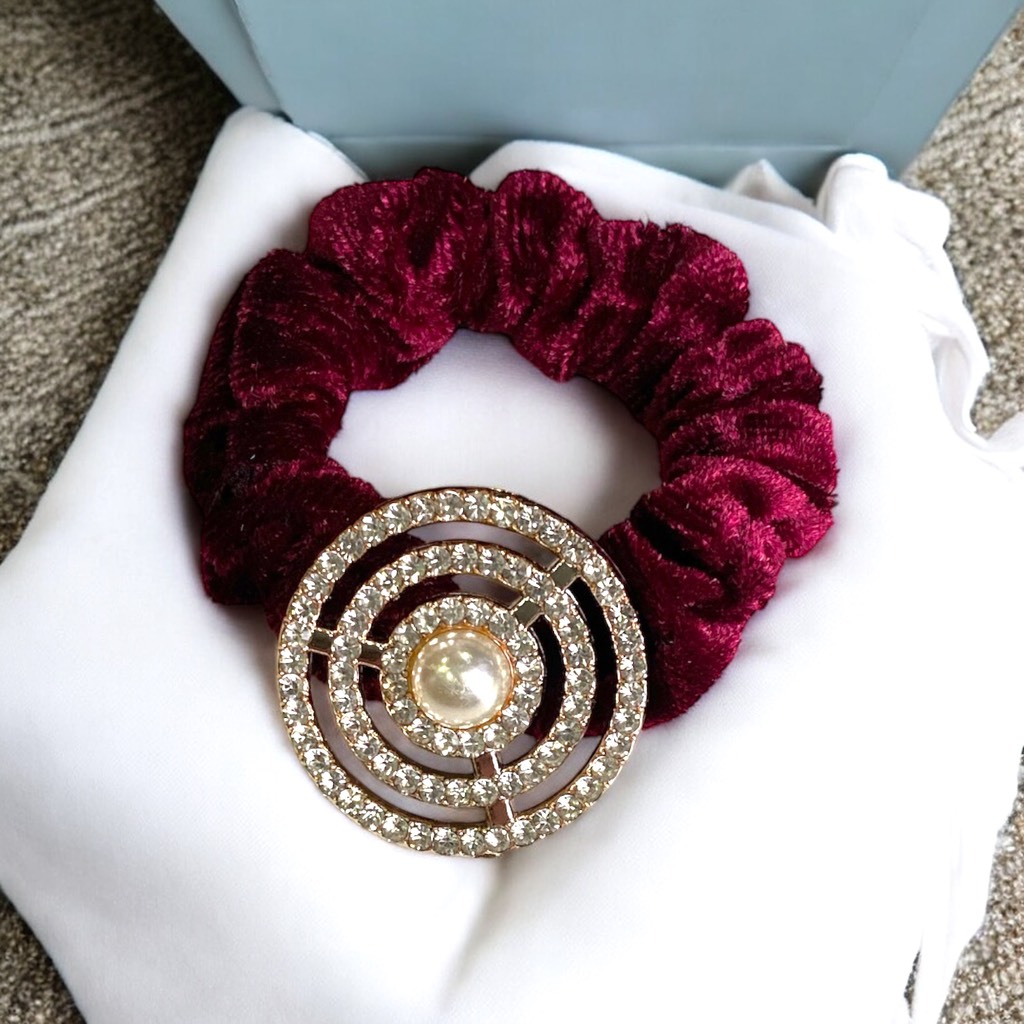 14.4 Dây Cột Tóc Nhung Đính Đá Nhiều Mẫu (1 cái)