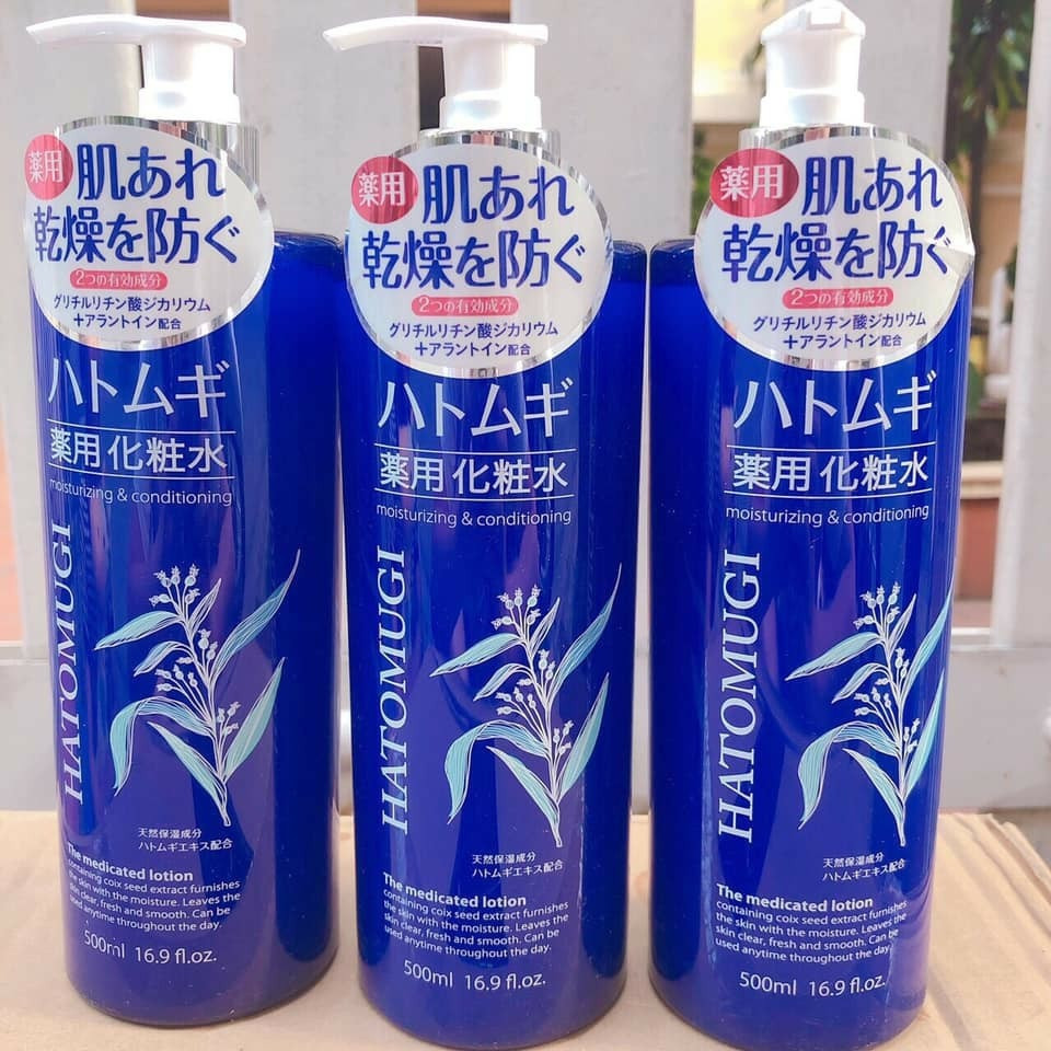 Toner Dưỡng Ẩm, Trắng Da Hatomugi The Medicated Lotion Dành Cho Da Khô 500ml
