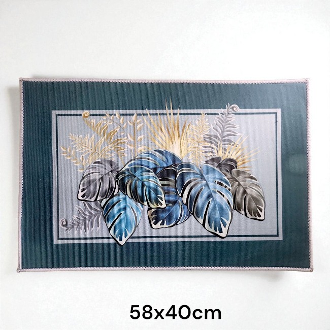 Thảm chân vải chữ nhật hoa 3D