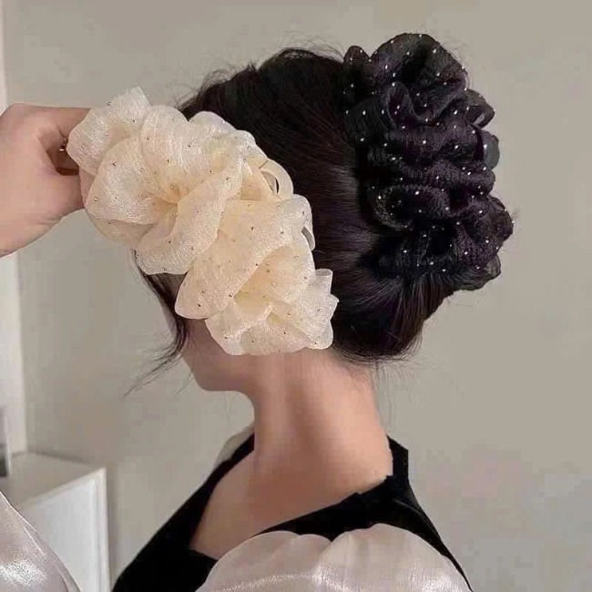Kẹp tóc phồng đính đá lấp lánh
