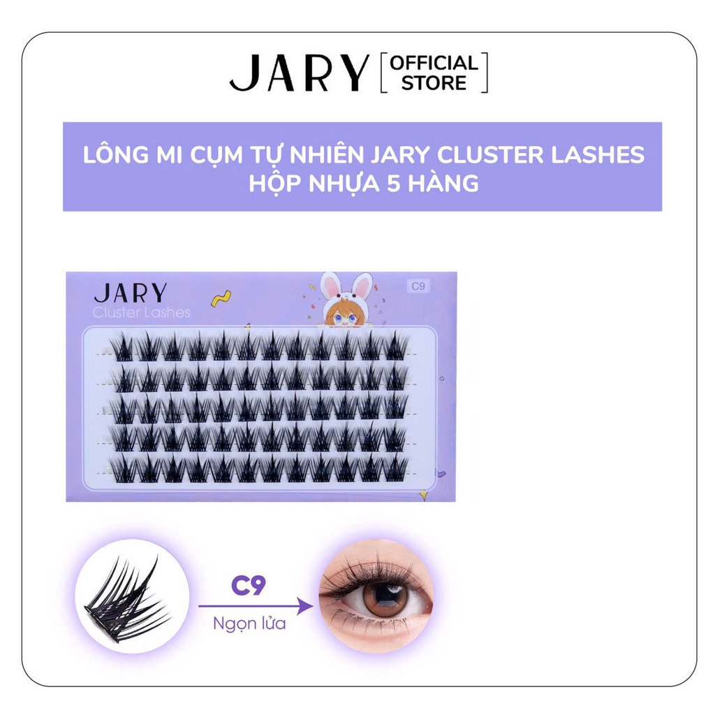 14.7.Lông mi cụm tự nhiên JARY Cluster Lashes hộp nhựa 5 hàng