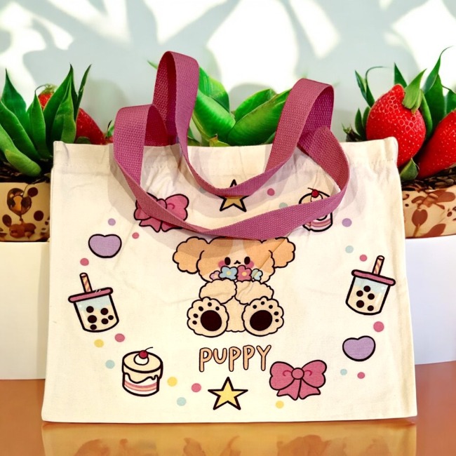 Túi vải canvas 1 lớp có khóa 40x34cm