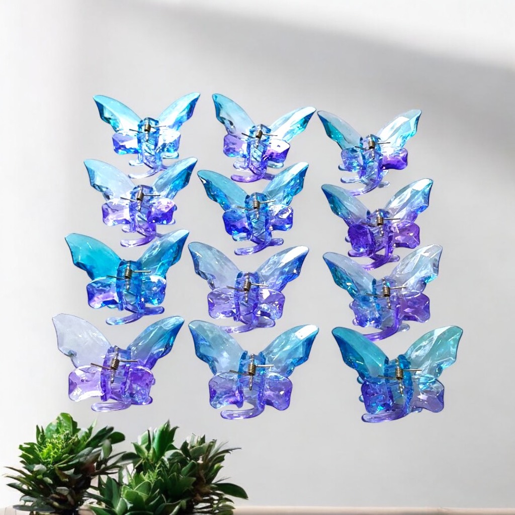Kẹp bướm nhựa trong pha màu