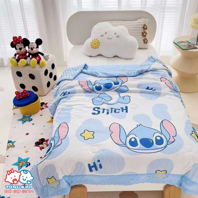 Chăn/Mềm Vải Lụa Hạt Đậu 3D Hoạt Hình 1m1x1m5