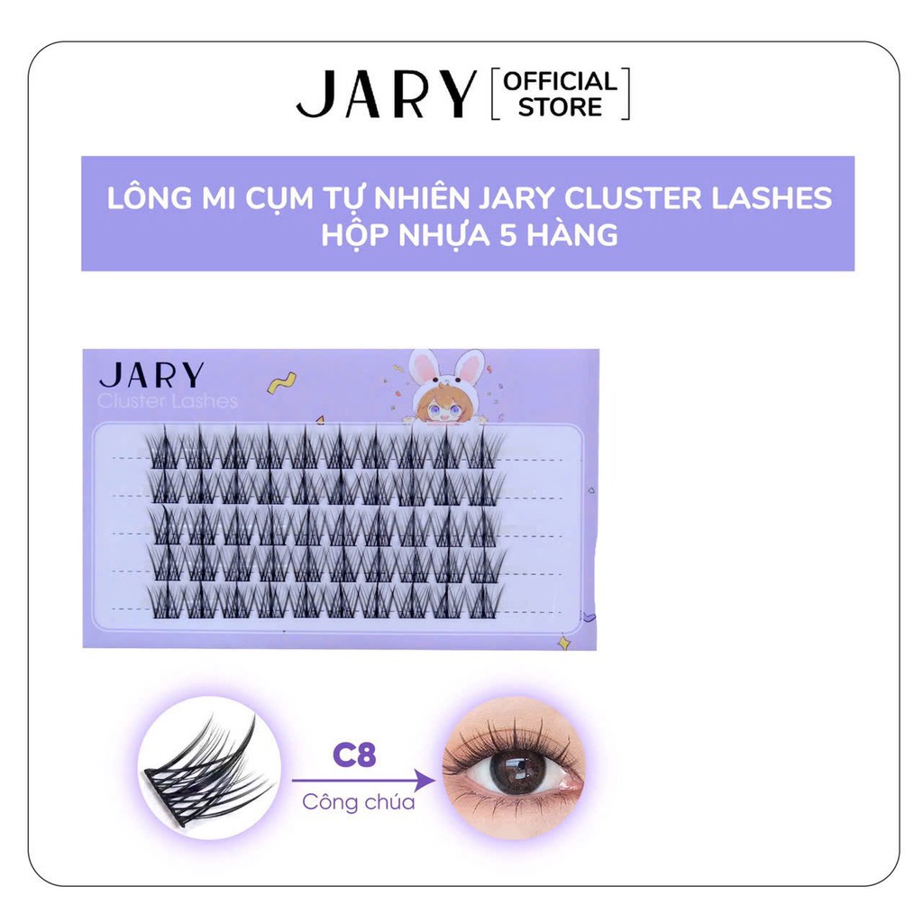 14.7.Lông mi cụm tự nhiên JARY Cluster Lashes hộp nhựa 5 hàng