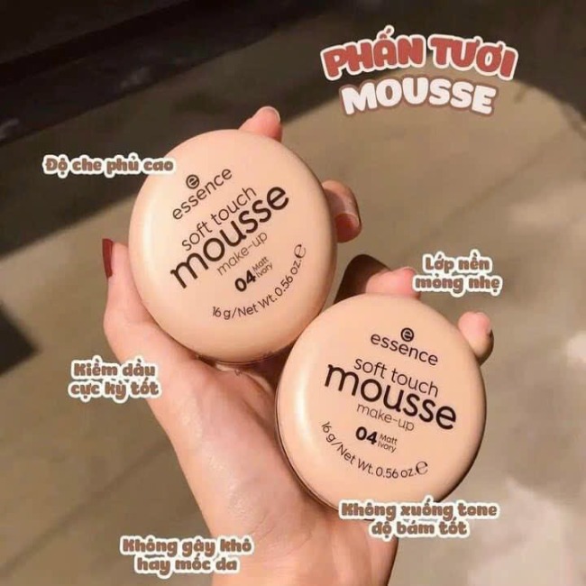 Phấn Tươi Che Khuyết Điểm Essence Soft Touch Mousse 04 Matt Ivory 16g