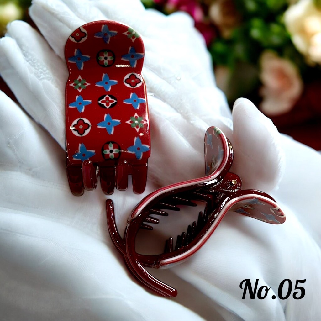 T1.Kẹp Càng Cua 5 Răng Cao Cấp Nhiều Họa Tiết Dễ Thương