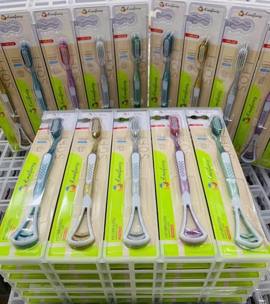 B8. Bàn chải lưỡi đa năng, dụng cụ cạo lưỡi Adongfresh
