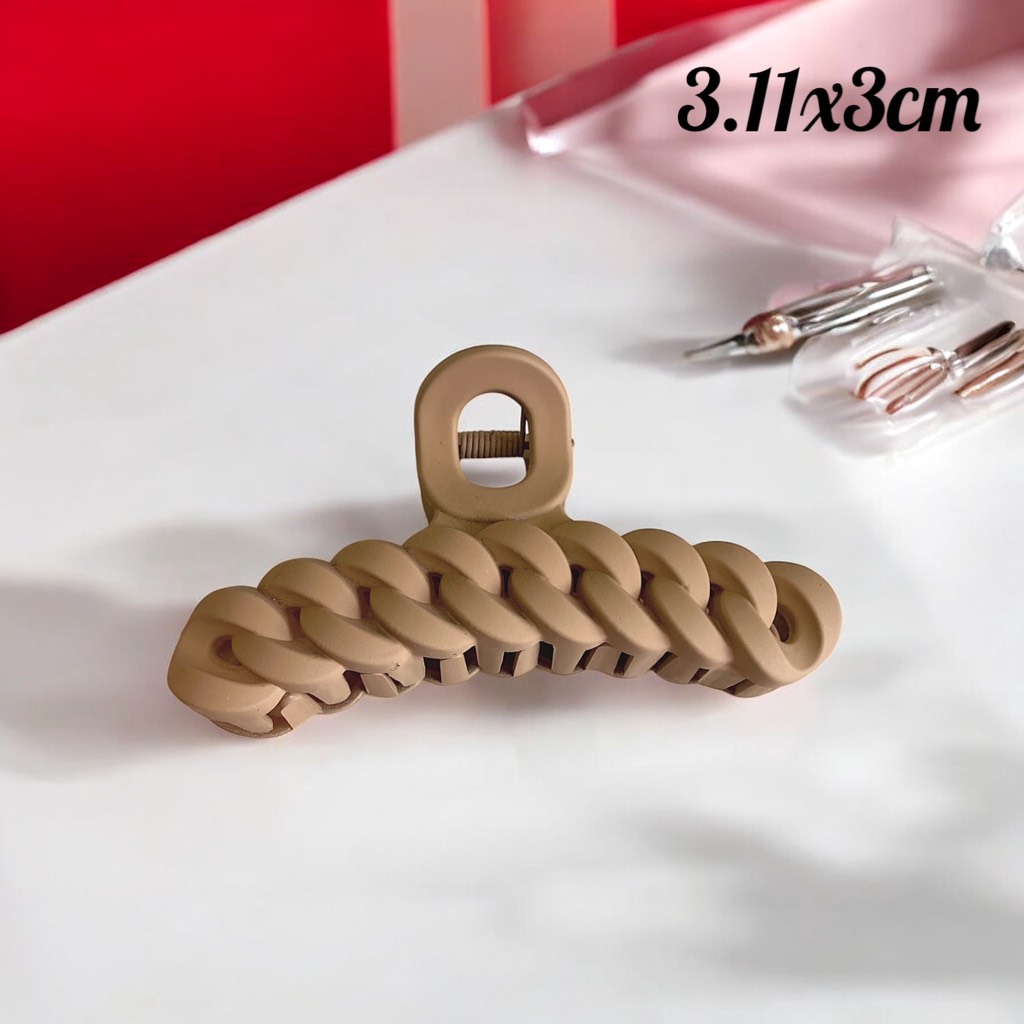 T3.Kẹp tóc càng cua bện xoắn dễ thương 11x3cm