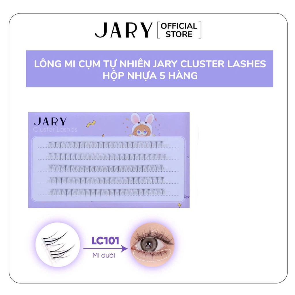 14.7.Lông mi cụm tự nhiên JARY Cluster Lashes hộp nhựa 5 hàng
