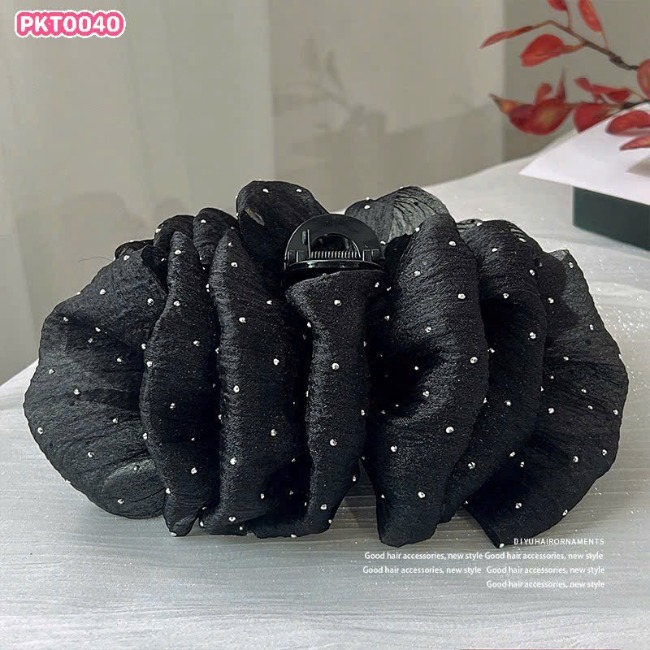 Kẹp tóc phồng đính đá lấp lánh