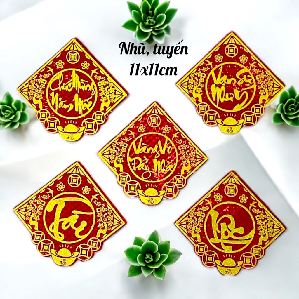 Sét 5 miếng decal tết dán trái cây,trang