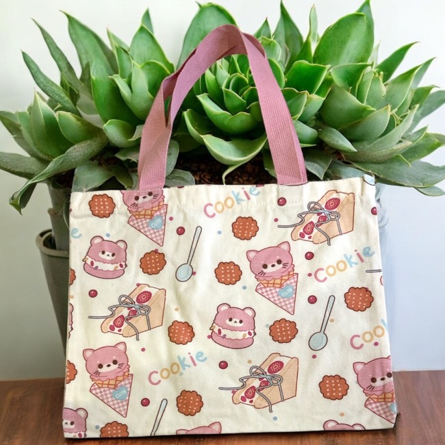 Túi vải canvas 1 lớp có khóa 40x34cm