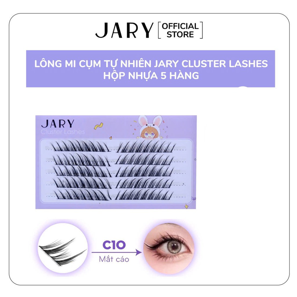 14.7.Lông mi cụm tự nhiên JARY Cluster Lashes hộp nhựa 5 hàng