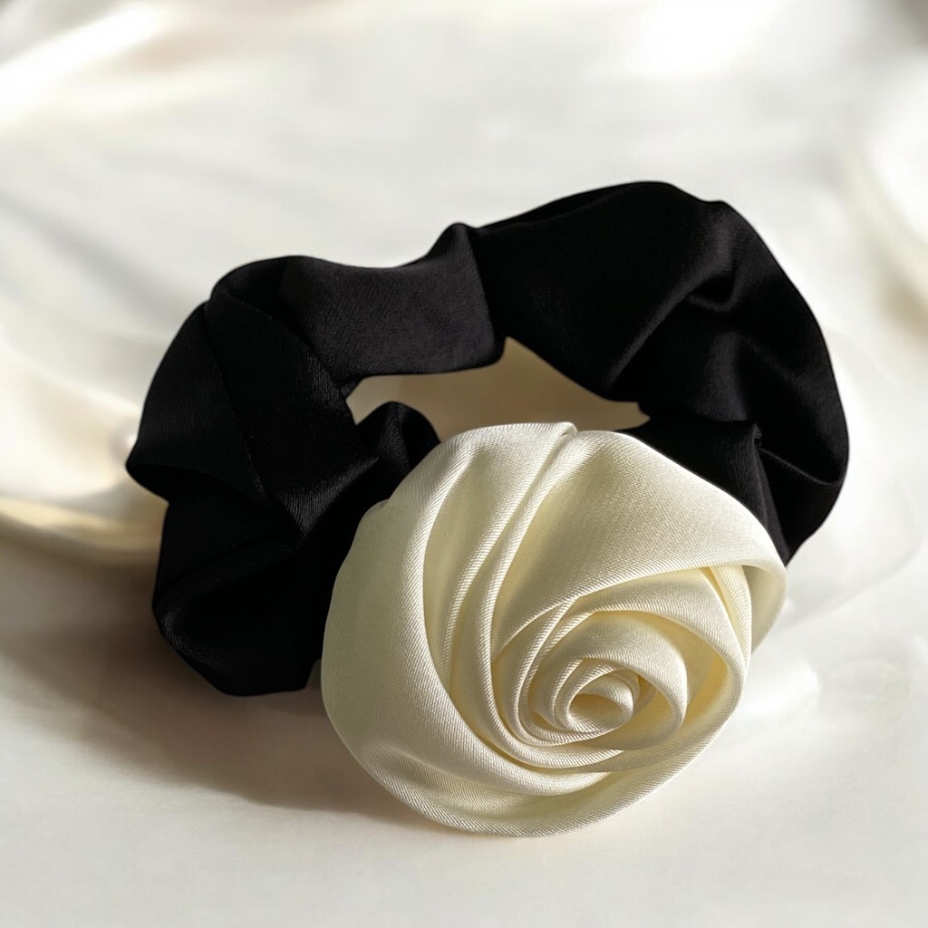 14.4 Dây cột tóc vải hoa hồng