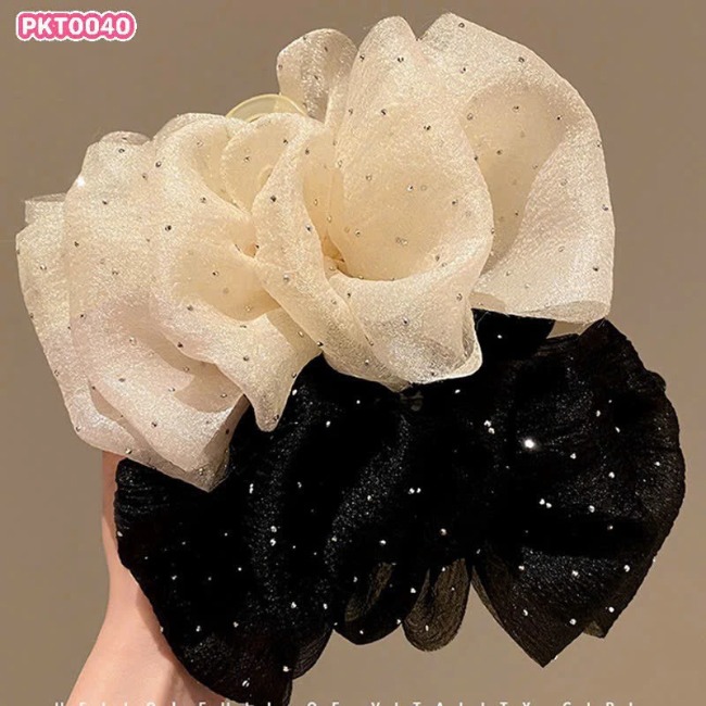 Kẹp tóc phồng đính đá lấp lánh