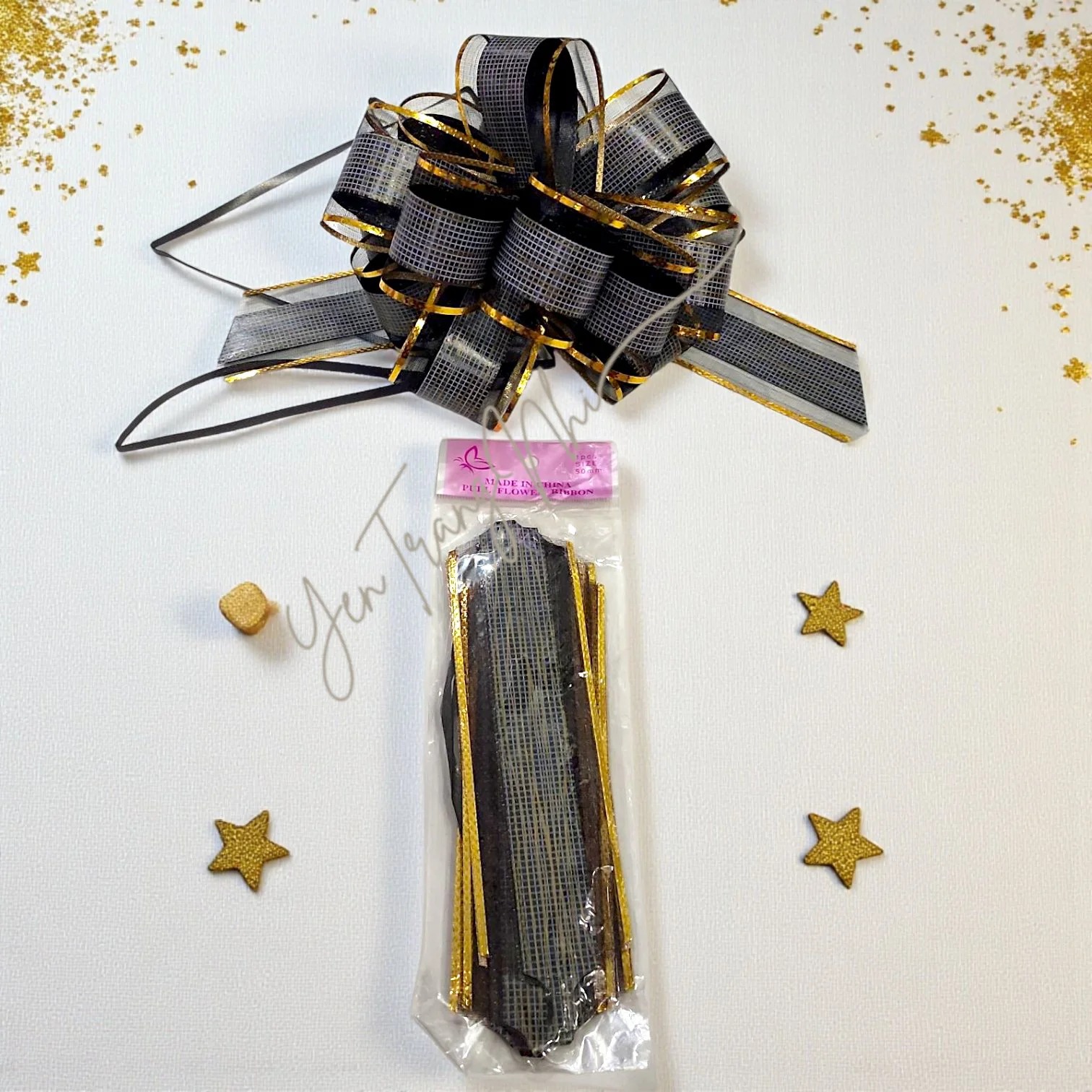 Nơ Rút Hình Bông Hoa Cẩm Tú Cầu 17x5cm (đường kính bông hoa 15-17cm)