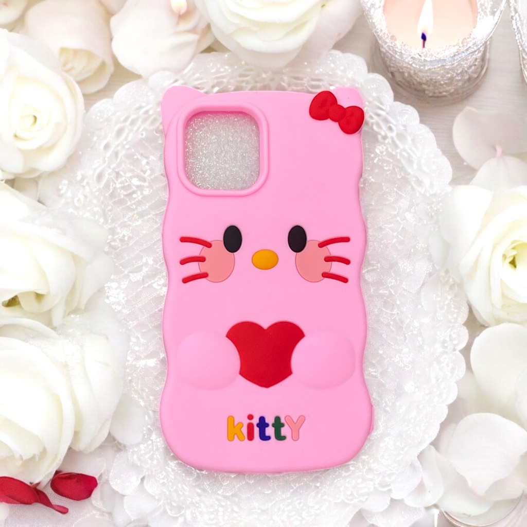 Ốp Lưng Điện Thoại Silicon Mèo Kitty May Mắn, Siêu Xinh Cho IPHONE
