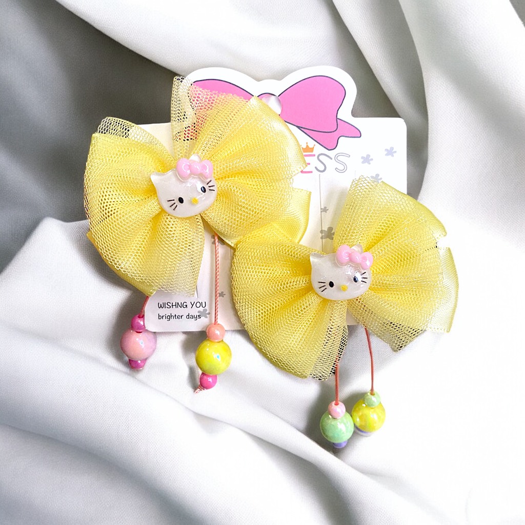 13.3 Set 2 kẹp mỏ vịt nơ (kẹp 4,5cm, nơ 6->7cm)