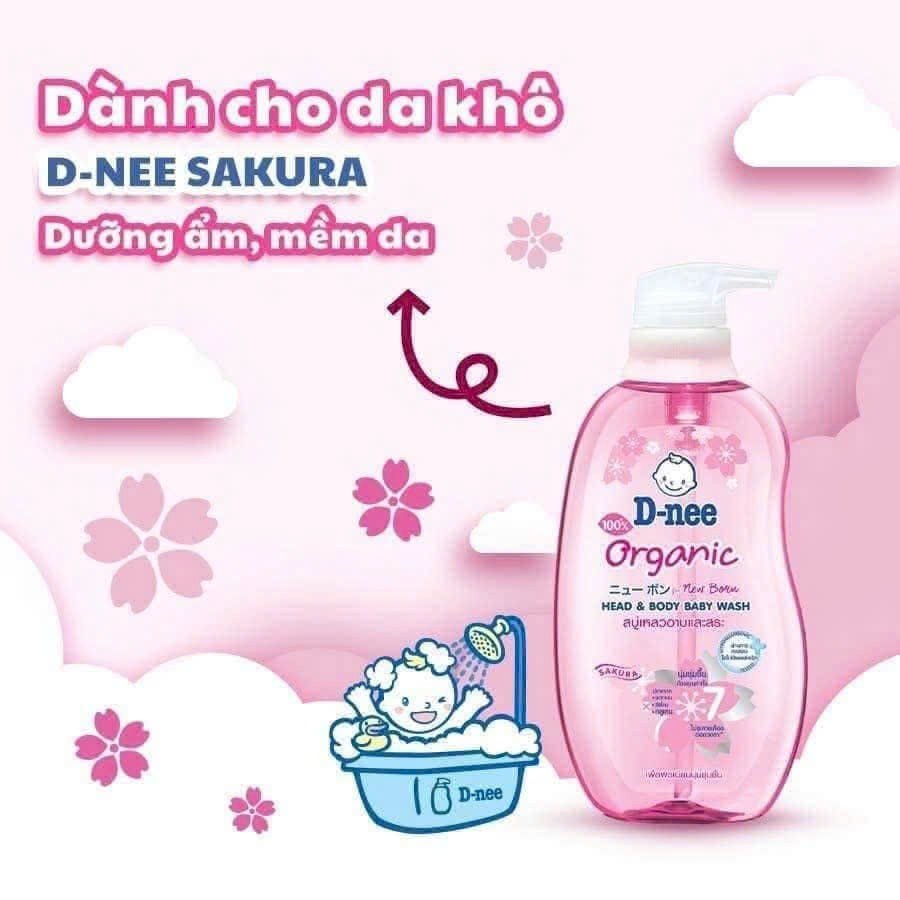 Sữa Tắm D-nee Organic Head&Body Baby Wash Thái Lan 380ml