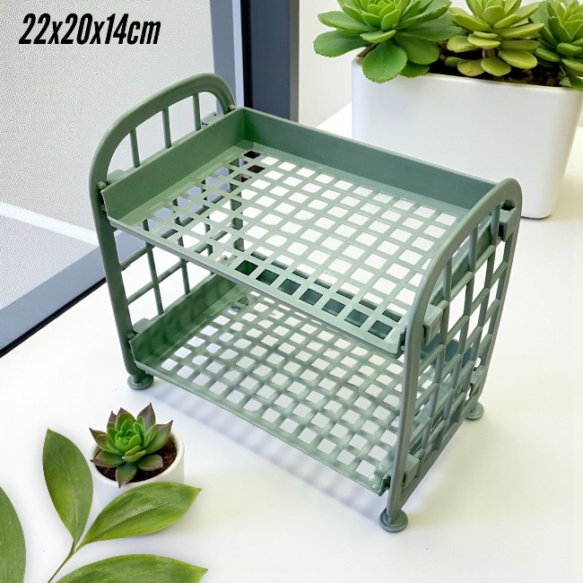 Kệ nhựa tự lắp 2 tầng dạng lưới đan