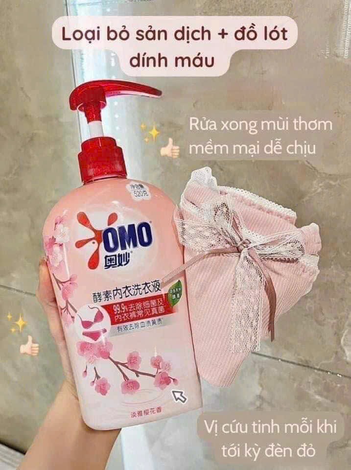 Nước giặt đồ lót Omo hương hoa anh đào 300ml