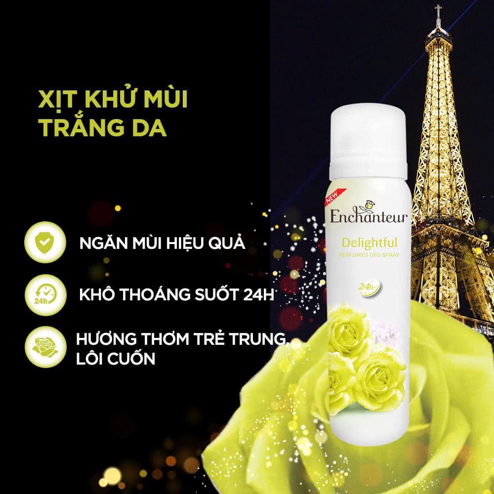 Xịt khử mùi hương nước hoa Enchanteur 48H 150ml