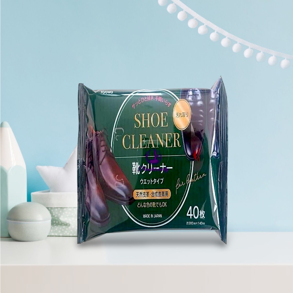 16.13 Bịch 40 Giấy Ướt Làm Sạch Giày Da, Túi Da Nhật Bản