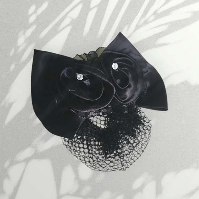 T8. Kẹp búi lưới nơ hoa