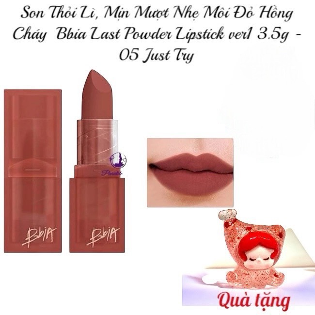 Son Thỏi Lì, Mịn Mượt Nhẹ Môi Bbia Last Powder Lipstick ver1 3.5g