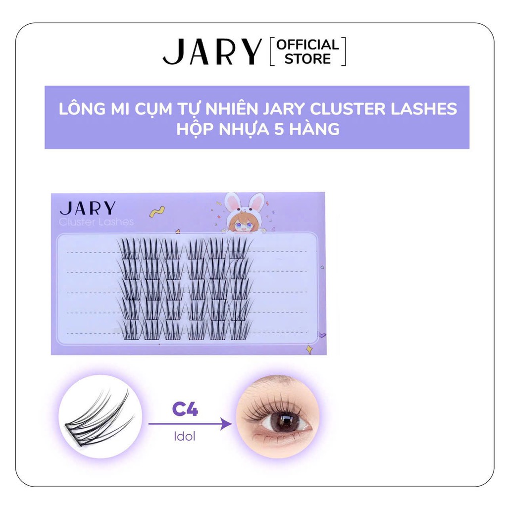 14.7.Lông mi cụm tự nhiên JARY Cluster Lashes hộp nhựa 5 hàng