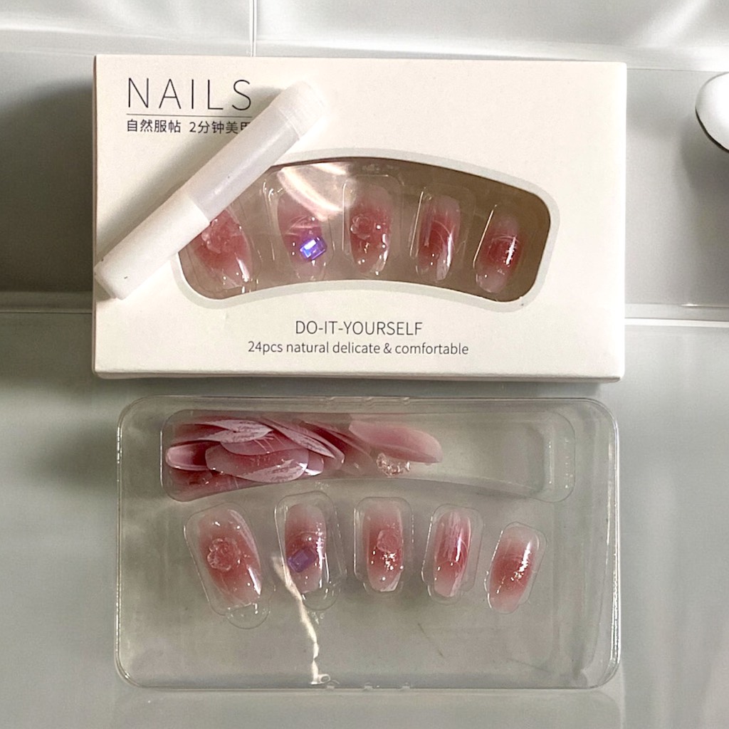 Set 24 móng đính đá kiểu keo