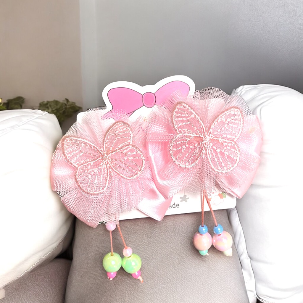 13.3 Set 2 kẹp mỏ vịt nơ (kẹp 4,5cm, nơ 6->7cm)