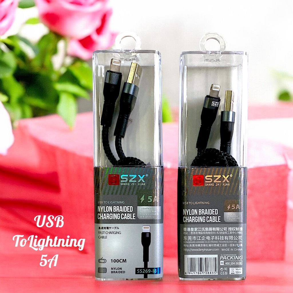 Cáp sạc nhanh SZX có hộp nhựa trong suốt